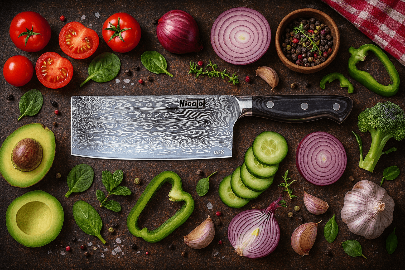 Damast Nakiri Messer Nr.7